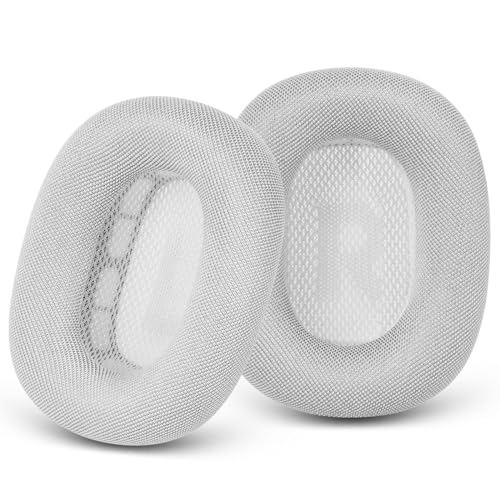 GEVO Upgraded Ear Cushions Replacement Earpads for Apple AirPods Max Headphones, Mesh Fabric Ear Pads Cover with Memory Foam and Magnet for AirPods Max (White) - Image 1