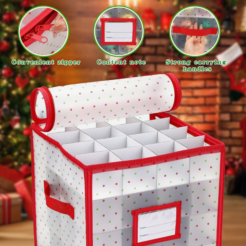 BIEBOS Christmas Tree Ball Organizer Ornament Storage Containersï¼ŒOrnament Storage Box Hard Plastic Containers That Store Up To 64 Holiday Ornaments - Image 3