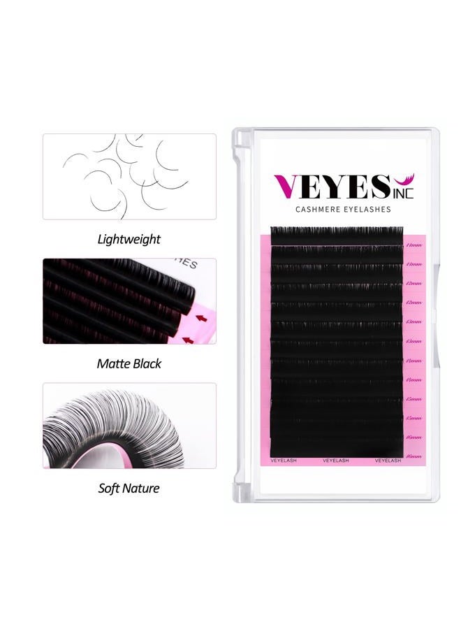 VEYES INC Cashmere Volume Lash Extensions C CC D DD LD L B J M Curl 0.03-0.20 thickness 5-25mm, Super Matte Black Individual Eyelashes Tray, Professional Supplies for Lash Techs (0.05 D 8-16mm) - Image 2