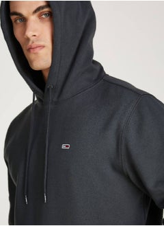 TOMMY JEANS Men's Regular Fit Flag Hoodie, Grey - Cotton  - Image 4