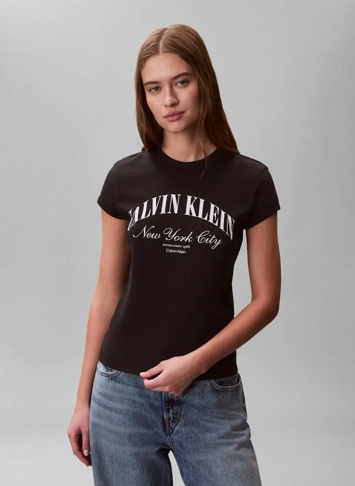 Calvin Klein Jeans  Casual Graphic Logo Baby T-Shirt for Women | Best Price UAE