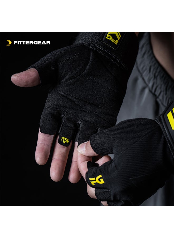 Fittergear Fitness Gloves With Wrist Guards For Pull-ups, Bench Press, Exercise Equipment, Deadlifts, Non-slip, Anti-callus, For Men - Image 3