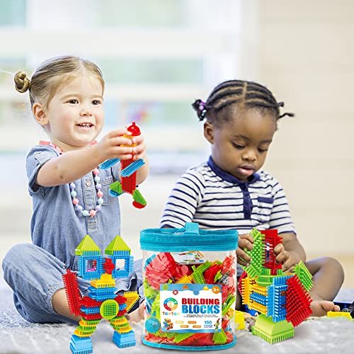 teytoy تي توى My First Baby Building Toys 150pcs Bristle Shape 3D Building Blocks Toy Set for Kids Ages 38 Years Old STEM Educational Preschool Toys - Image 5