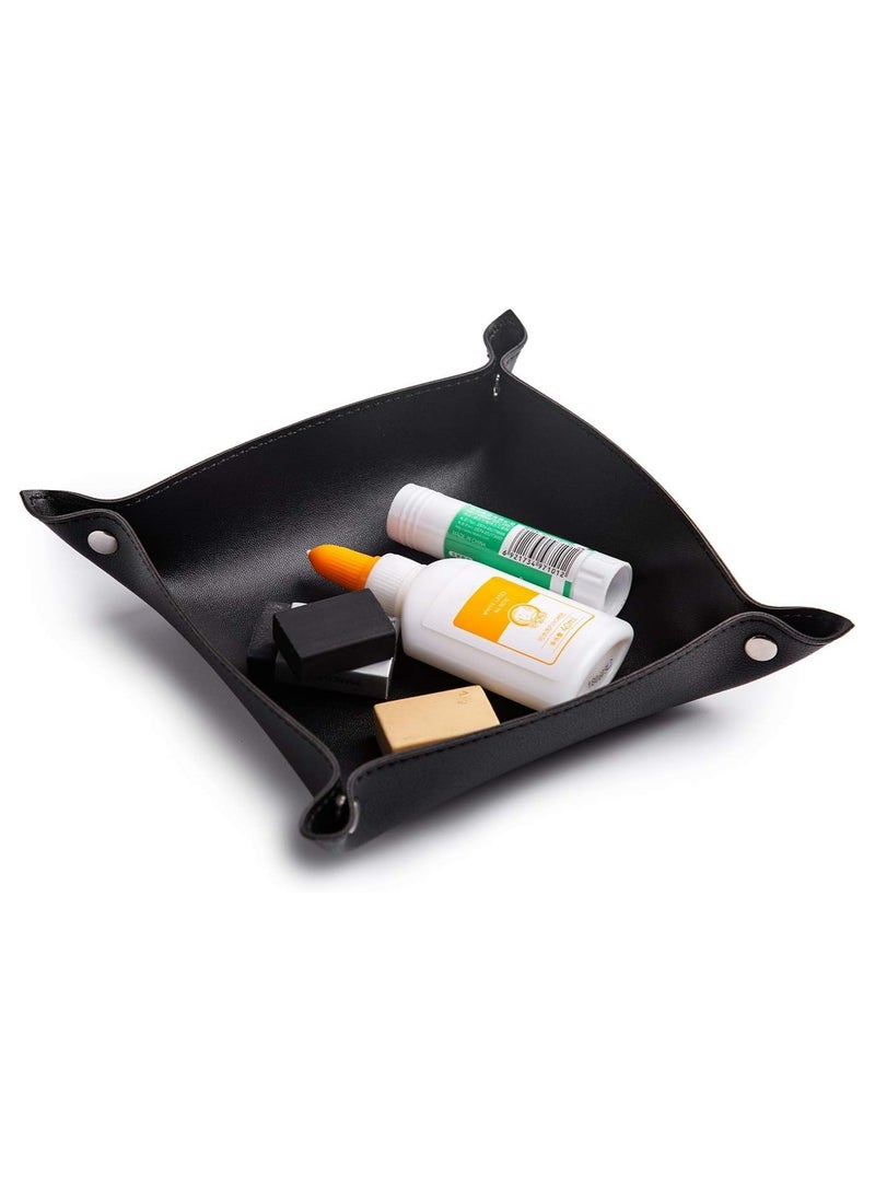 2Pcs leather Valet Key Tray Bowl Organizer