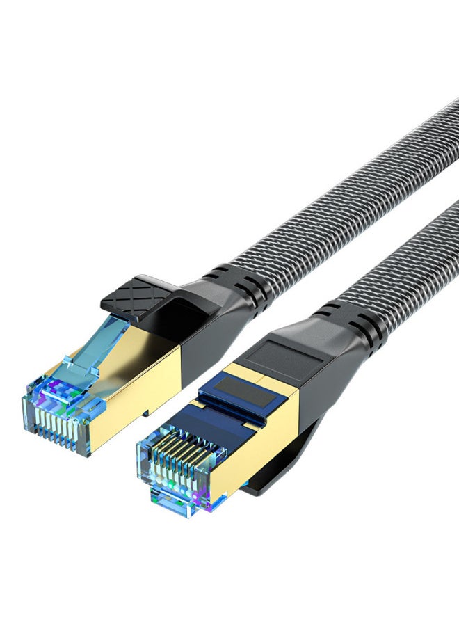 Generic SKG Class 8 10 Gigabit Network Cable Cat8 Network Cable Home Super Class 8 5G Network Pure Copper Shielded Computer Router-Color:CAT8 White Flat Wire-Line Length:20 Meters  - Image 3