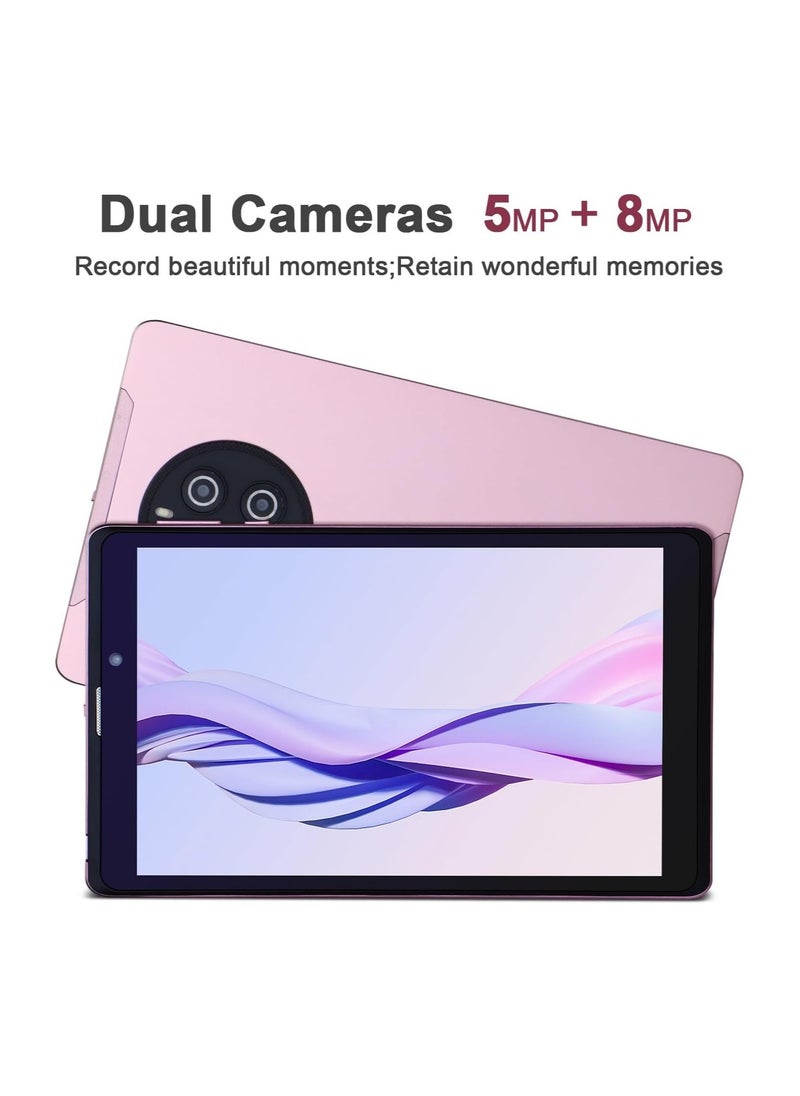 CM815 Tablet  8-inch screen LTE connectivity supports 5G band Wi-Fi connection equipped with 8GB RAM and 512GB storage space with a durable shock-resistant cover(Pink)