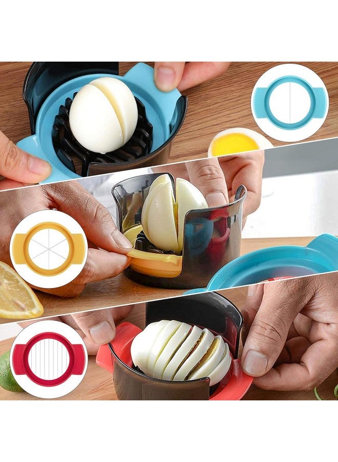 KASQUE KASQUE Eggs Cutting 3 in 1 Egg Slicer Stainless Steel Egg Cutter Multi Purpose Slicer Kitchen Tool Gadget for Eggs Fruit Salad Slicers - Image 2