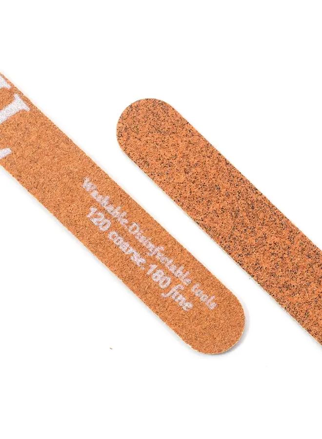 10 قطع من مبردات الأظافر الخشبية البنية 7 بوصات 120-180 حبيبة قابلة للغسيل مجموعة أدوات مانيكير محمولة - Image 4