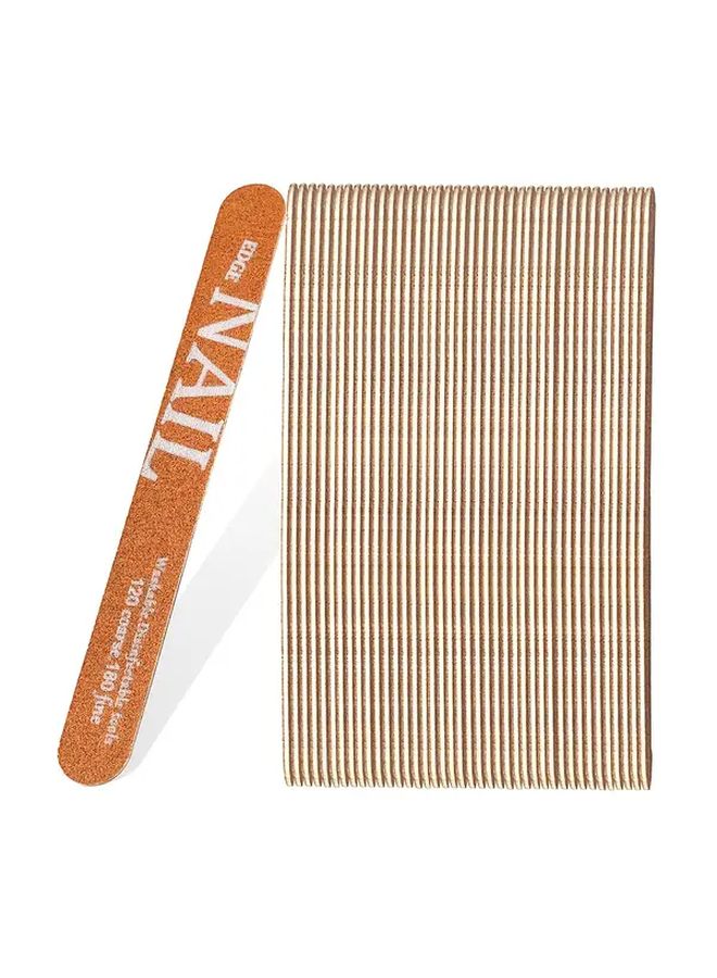 10 قطع من مبردات الأظافر الخشبية البنية 7 بوصات 120-180 حبيبة قابلة للغسيل مجموعة أدوات مانيكير محمولة - Image 2