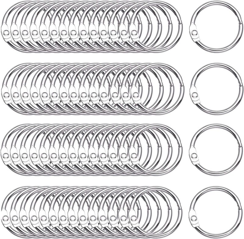 Antner 120PCS 1.2 Inch Loose Leaf Binder Rings - 30mm Nickel Plated Small Metal Book Rings Keyrings for Paper, Index Cards, Flashcards, Keychains, Crafts, Home & Office Organization, Silver - Image 1