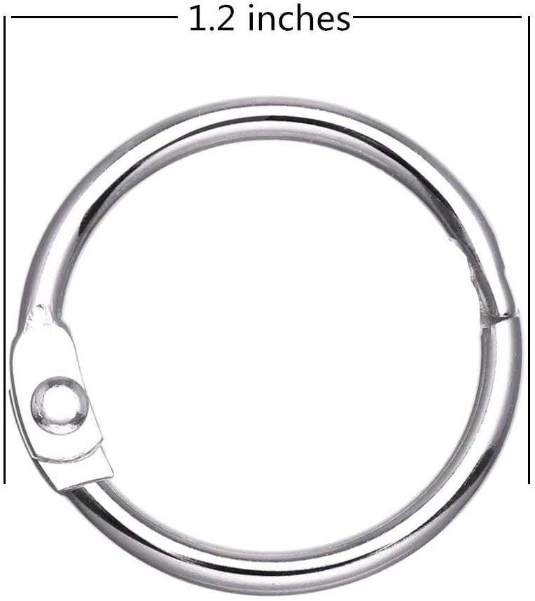 Antner 120PCS 1.2 Inch Loose Leaf Binder Rings - 30mm Nickel Plated Small Metal Book Rings Keyrings for Paper, Index Cards, Flashcards, Keychains, Crafts, Home & Office Organization, Silver - Image 2