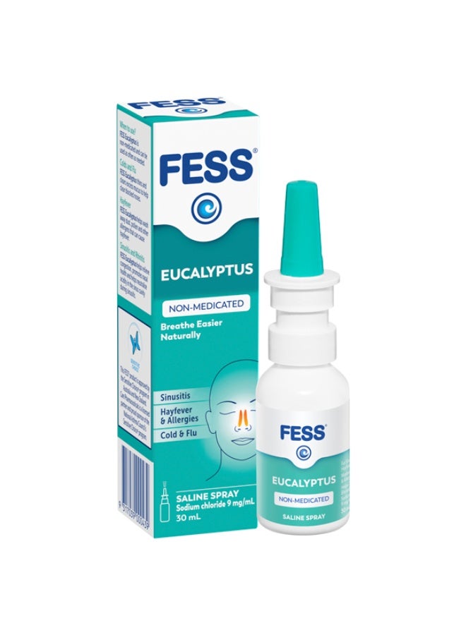 FESS Eucalyptus Saline Nasal Spray 30ml Non-Medicated for Sinusitis, Hayfever & Allergies