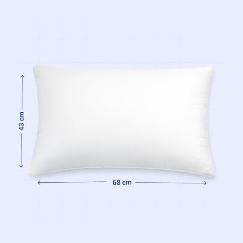 Welspun Dream Nest Microfiber 90 GSM Plain Pillows – Pack of 2 | Super Soft, Breathable & Lightweight Bed Pillows – 43 x 68Cm – White - Image 2