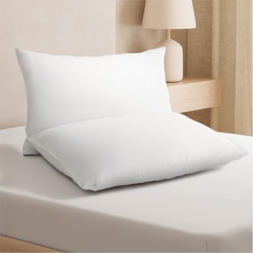 Welspun Dream Nest Microfiber 90 GSM Plain Pillows – Pack of 2 | Super Soft, Breathable & Lightweight Bed Pillows – 43 x 68Cm – White - Image 1
