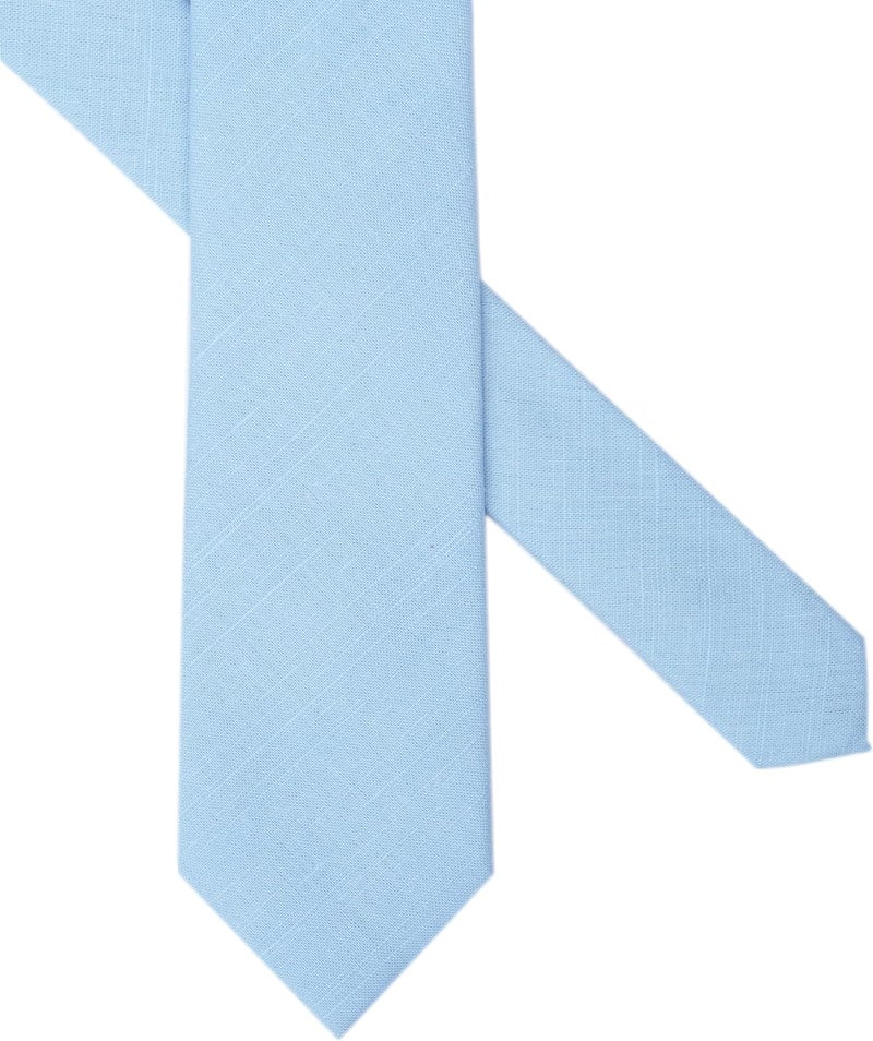 BELLUNO Men's Skinny Ties, Cotton Linen Blend 2.5 inch Solid Neckties - Image 3