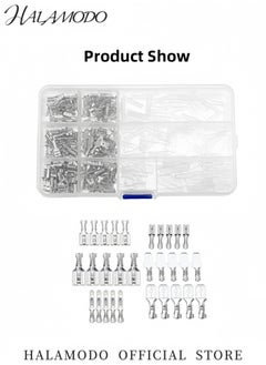 HALAMODO 270PCS Crimp Terminals Set Assorted Male Female Insulated Electrical Wire Terminals Crimp Connectors Spade Set with Insulating Sleeve  - Image 2