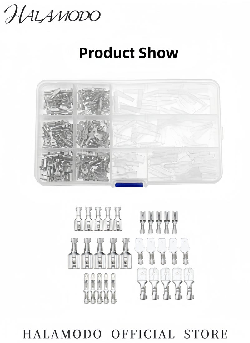 HALAMODO 270PCS Crimp Terminals Set Assorted Male Female Insulated Electrical Wire Terminals Crimp Connectors Spade Set with Insulating Sleeve  - Image 2