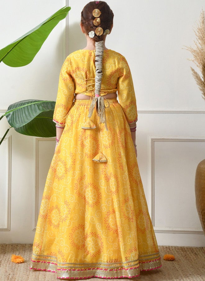 Indi-Loom Couture Girls Embroidered Ready to Wear Lehenga & Blouse With Dupatta - Image 4