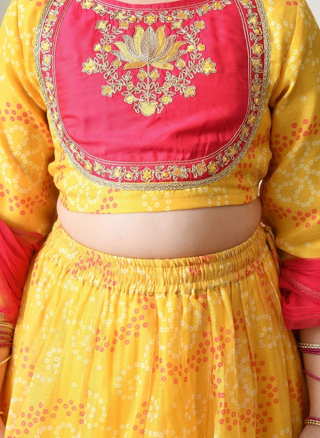 Indi-Loom Couture Girls Embroidered Ready to Wear Lehenga & Blouse With Dupatta - Image 5