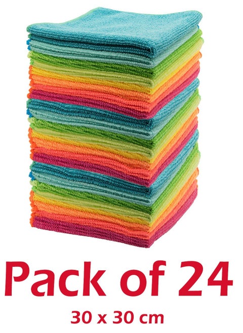 Ultra Soft High-Pile Microfiber Towels Great for Car Interior, Exterior, and Glass Cleaning 24 Towels