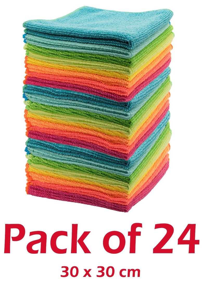 Ultra Soft High-Pile Microfiber Towels Great for Car Interior, Exterior, and Glass Cleaning 24 Towels