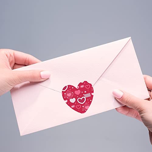 Wonder Hub WonderHub (Pack of 500) Attractive 8 Different Design Heart Shaped Stickers for Art & Craft, Envelope Seal and Small Business - Image 2
