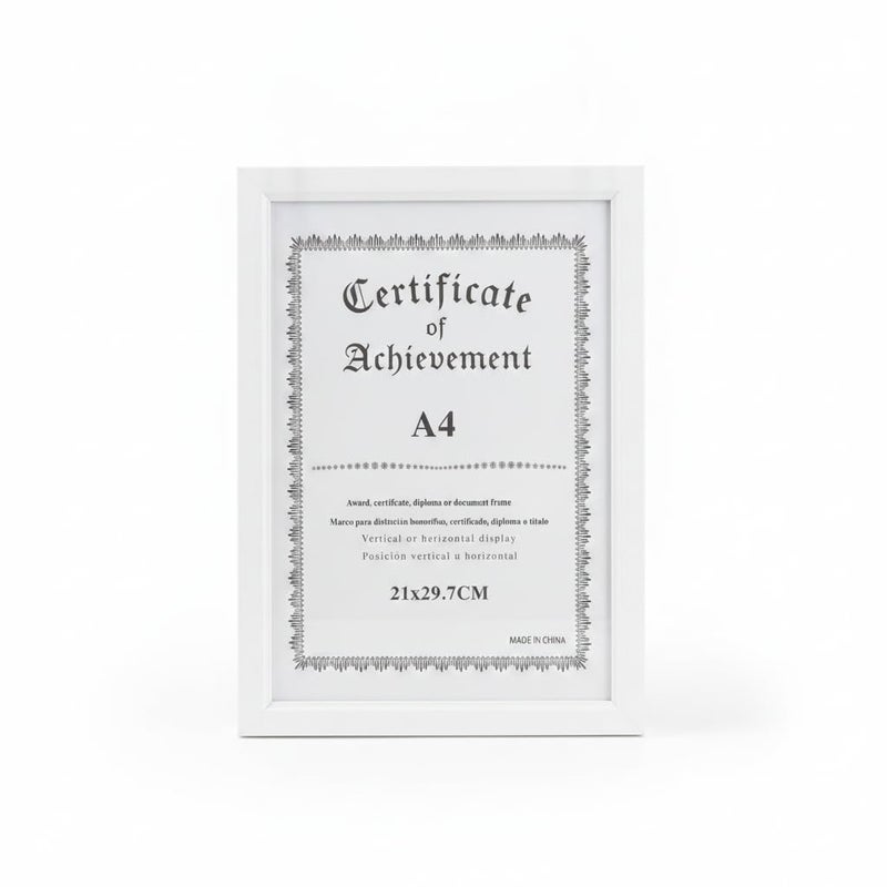 A4 Certificate Frame, White, 21x29.7 cm - Image 1