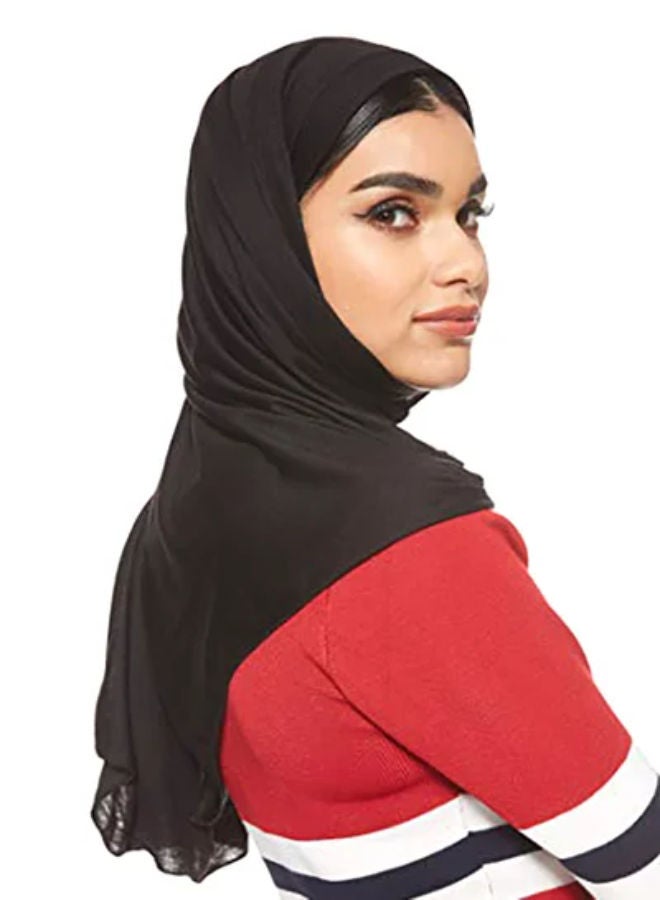 SHOPI حجاب شيلة مرن أسود - Image 2
