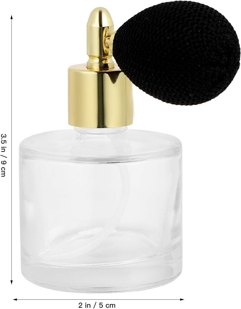 زجاجة عطر قديمة سعة 50 مل مع رشاش بلمبة ذهبية، رذاذ عطر قابل لإعادة التعبئة للاستخدام أثناء السفر، حاوية رذاذ عطر محمولة - Image 2