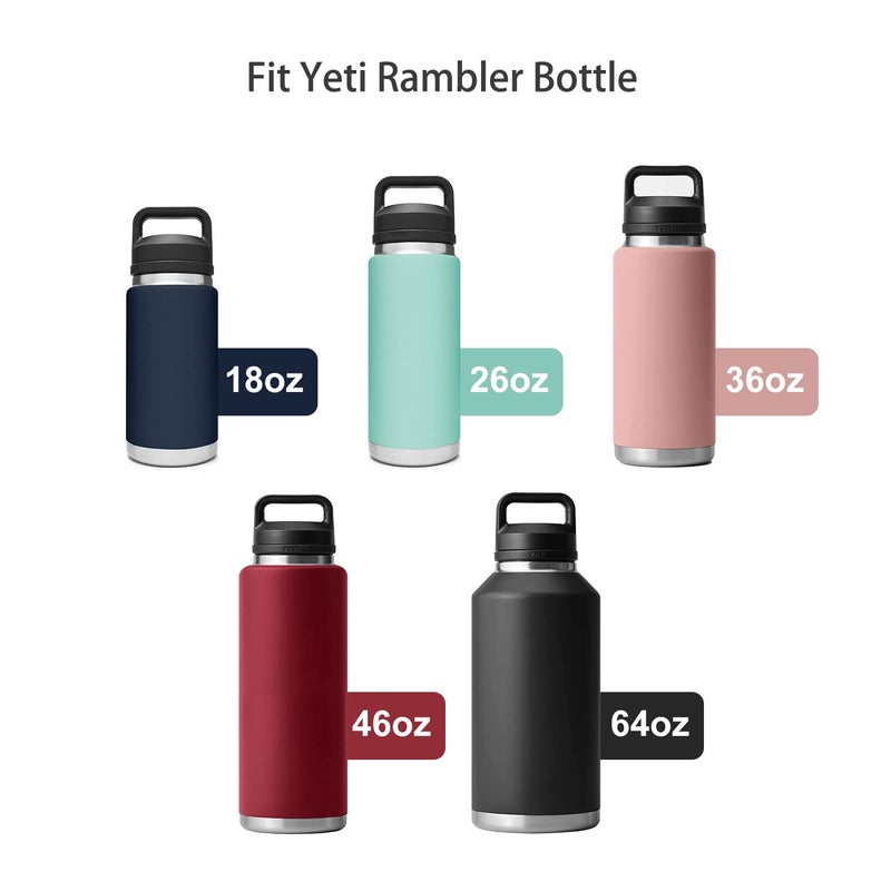 CHEETAH Straw Lid for Yeti Rambler Water Bottle 18 oz,26 oz,36 oz,46 oz,12 oz,64 oz,Straw Cap,Straws and Brush Include (Black) - Image 4
