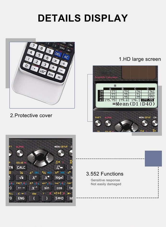 OASIS DESERT Scientific Calculator, Function Calculator, 552 Functions for Solving Complex Equations - Image 5