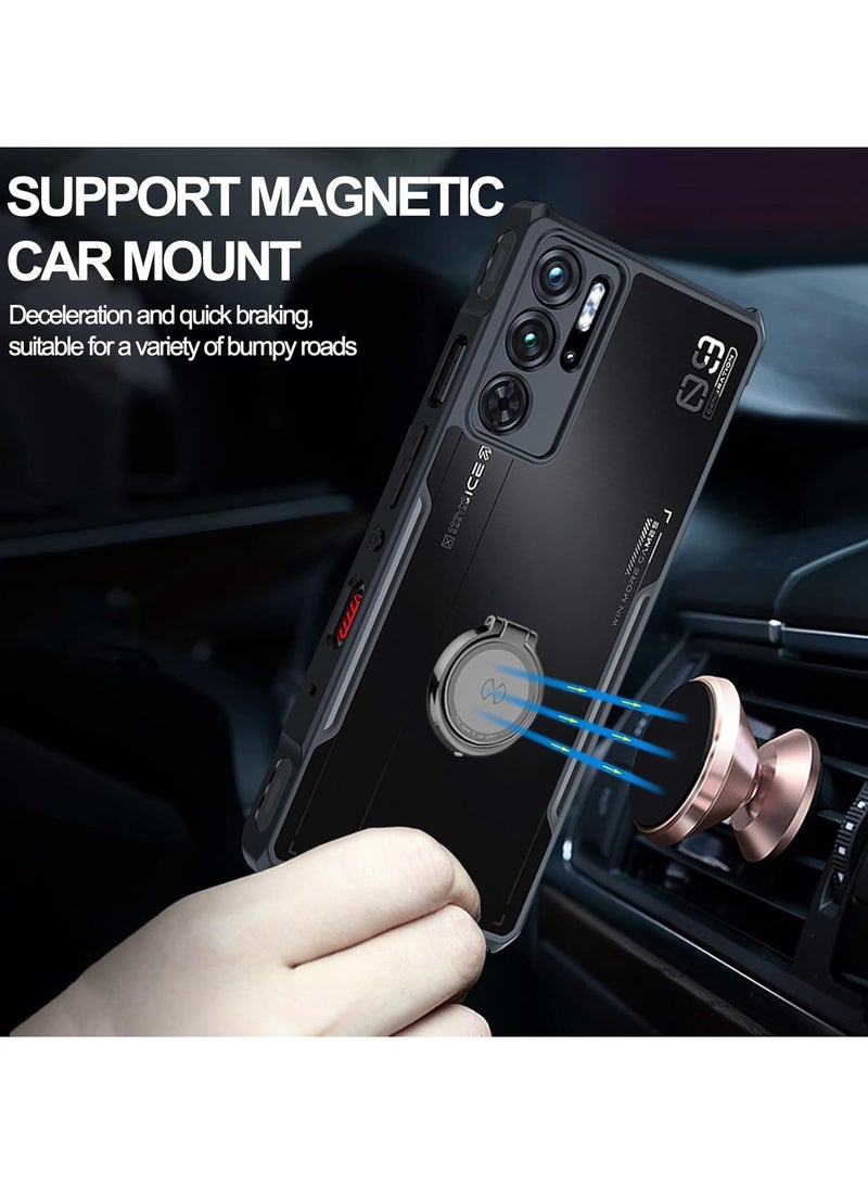 إكسوند غطاء وحماية شاشة لهاتف ZTE Nubia Red Magic 9 Pro / 9 Pro+ / 9S Pro / 9S Pro+، مع مسند حلقي دوار 360°، مصنوع من TPU+PC، مقاوم للصدمات وبصمات الأصابع، بغطاء خلفي غير لامع - Image 5