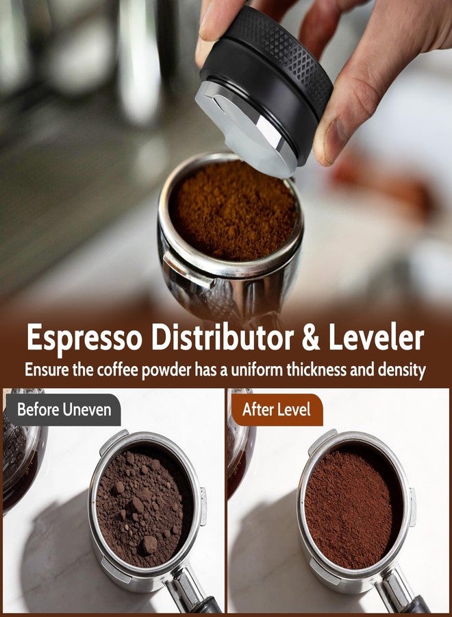 ENLOY ٧ قطع من ملحقات الإسبريسو، أدوات ضغط إسبريسو ٥٤ مم، موزع قهوة، ملحقات ماكينة إسبريسو WDT، حصيرة ضغط إسبريسو من السيليكون الغذائي، قمع جرعات، فرشاة تنظيف، وشاشة قرص القهوة - Image 5