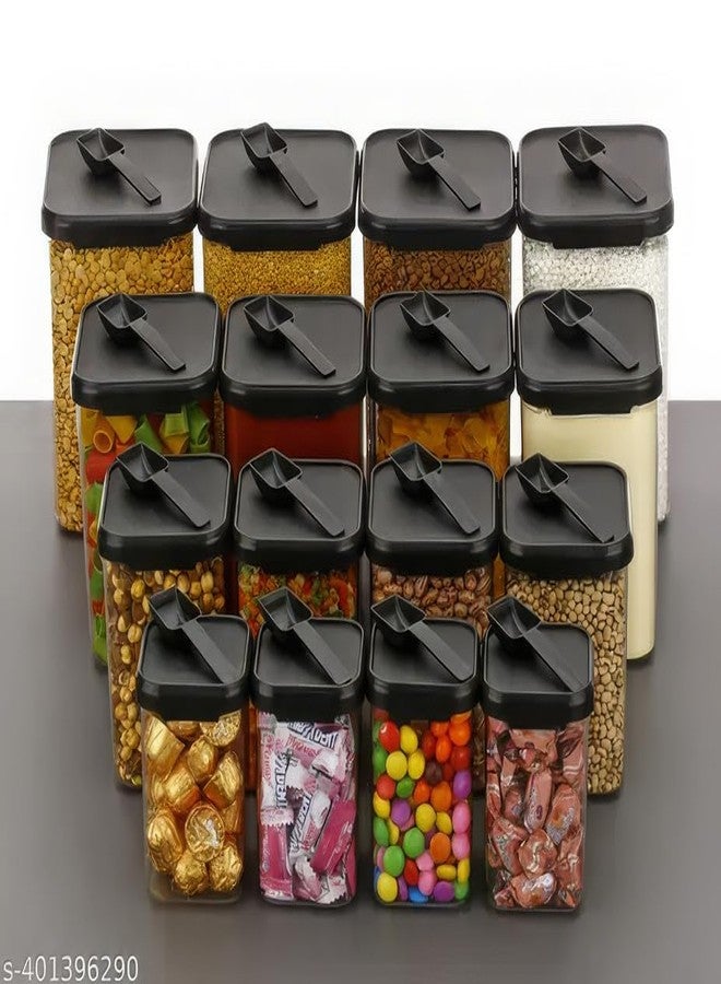 flymore Plastic 1400Ml Airtight Containers Set For Kitchen Storage And Containers Box For Pantry Organization And Container For Kitchen Storage,Set of 16 (350ml+650ml+950ml+1400ml) - Image 2
