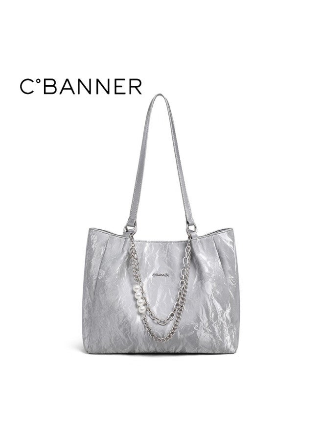 C.banner Leather Handbag, Women's Tote Bag, Large Capacity Shoulder Bag, Birthday Gift With High-end Feel For Girlfriend Or Wife - Image 3