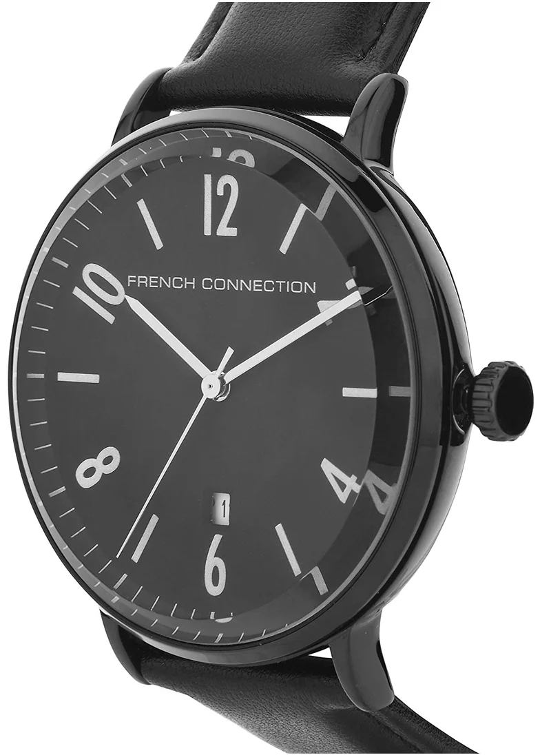 فرنش كونكشن French Connection Men's Analog Watch Black Strap-FC155B