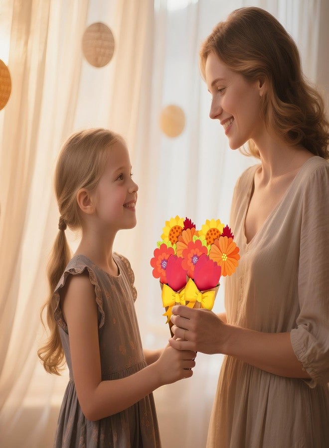 yeabwps 24 Pcs Flower Bouquet Craft Kit, Thankful Autumn Florals for Kids, Sunflower Bouquets Thanksgiving DIY Gift for School Home Classroom Activities - Image 4