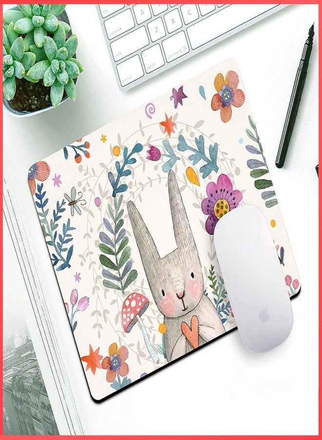 wolpin Rabbit Mouse Pad | Anti-Slip Rubber Base for Laptop, PC, MacBook, Gaming Computers (26 x 21 cm) - Image 1