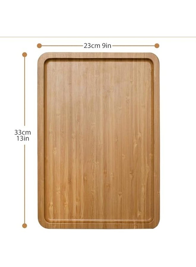 صينية مسند للكنبة بتصميم مستطيل خامة طبيعية أنيقة متعددة الاستخدام ومناسبة للمشروبات والهاتف T - Image 4