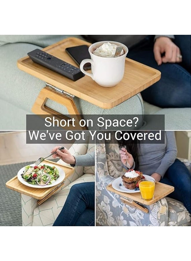 صينية مسند للكنبة بتصميم مستطيل خامة طبيعية أنيقة متعددة الاستخدام ومناسبة للمشروبات والهاتف T - Image 3