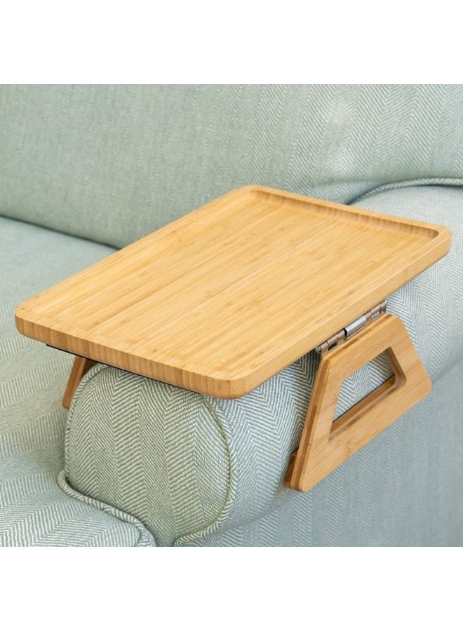 صينية مسند للكنبة بتصميم مستطيل خامة طبيعية أنيقة متعددة الاستخدام ومناسبة للمشروبات والهاتف T - Image 5