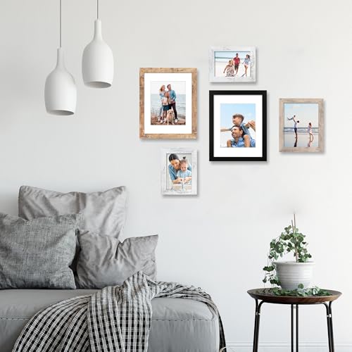 iRahmen 8x10 Picture Frame Set of 4 with High Definition Real Glass Mixed Color Wood Photo Frames for Desktop Display and Wall Mounting - Image 3