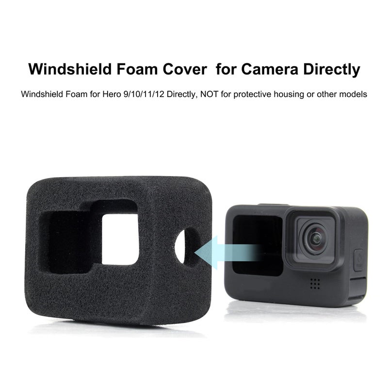 Gepuly 2-Pack Windslayer Cover Wind Muff For Gopro Hero 9 10 11 12 13 Black Wind Noise Reduction Housing Frame Case - Image 3