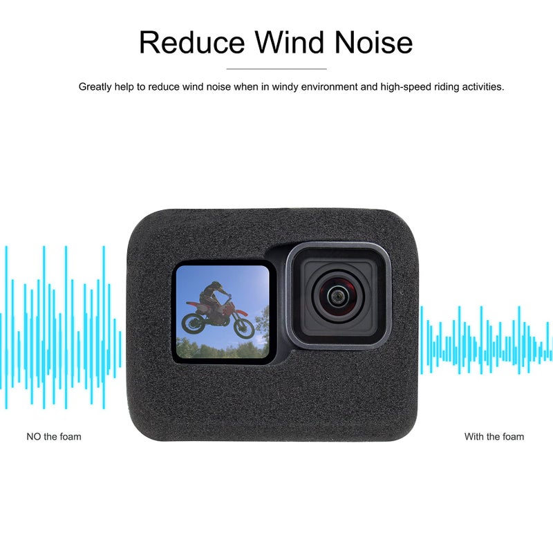 Gepuly 2-Pack Windslayer Cover Wind Muff For Gopro Hero 9 10 11 12 13 Black Wind Noise Reduction Housing Frame Case - Image 2