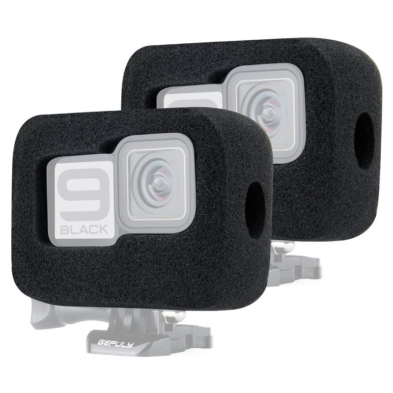 Gepuly 2-Pack Windslayer Cover Wind Muff For Gopro Hero 9 10 11 12 13 Black Wind Noise Reduction Housing Frame Case - Image 1