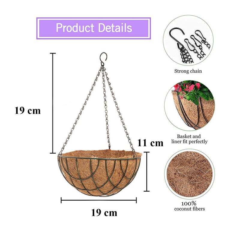 Coir Garden Hanging Basket 6 INCH 3 Pieces - Image 3