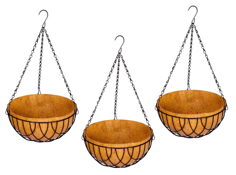 Coir Garden Hanging Basket 6 INCH 3 Pieces - Image 1