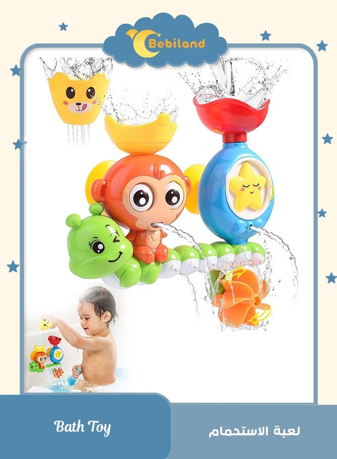 Bebiland Baby Bath Toy for Toddlers Baby and Kids, Boys and Girls Bathtub Toy, Spinning Gear and Googly Eyes for Toddler or Baby Bath Time, Sensory Development Bath Tub Toys (Multicolor) - Image 1