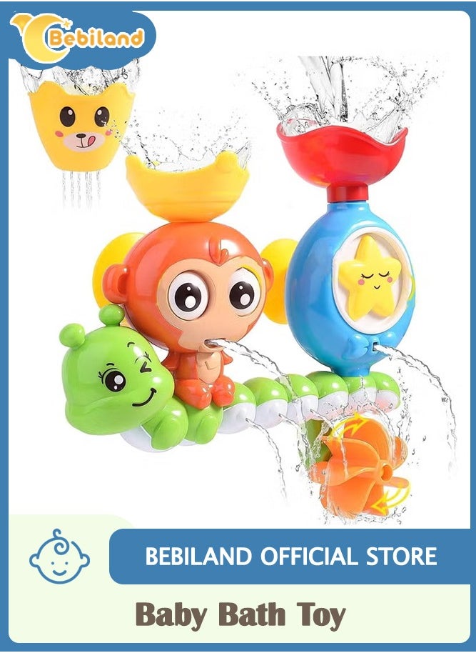 Bebiland Baby Bath Toy for Toddlers Baby and Kids, Boys and Girls Bathtub Toy, Spinning Gear and Googly Eyes for Toddler or Baby Bath Time, Sensory Development Bath Tub Toys (Multicolor)  - Image 1