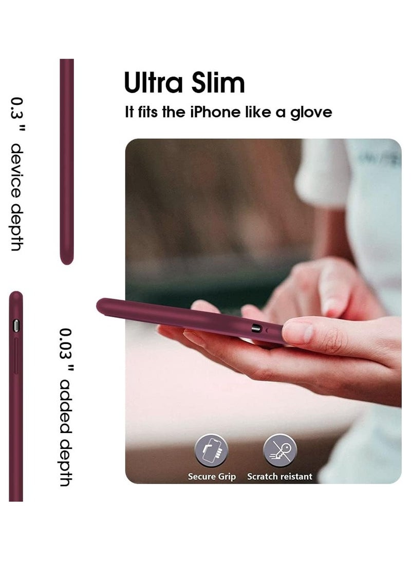 أكاليكس جراب سيليكون متوافق مع iPhone 11، طبقة سيليكون سائلة رفيعة من المطاط الهلامي الناعم المقاوم للصدمات، جراب واقٍ للهاتف مع بطانة من مادة TPU (لون عنابي) - Image 4